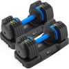 Adjustable Dumbbell - 55lb x2 Dumbbell Set of 2 with Anti-Slip Handle, Fast Adjust Weight by Turning Handle with Tray