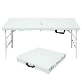 4ft Portable Folding Table Indoor&Outdoor Maximum Weight 135KG Foldable Table for Camping White