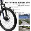 Ecarpat Mountain Bike 24 Inch Wheels, 21-Speed Full Suspension Mens Womens Trail Commuter City Mountain Bike