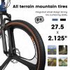 A27302M Ecarpat Mountain Bike 27.5 Inch Wheels, 21 Speed Road Bicycle with Dual Disc Brakes for Men and Women, Aluminum Frame Bicycles