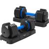 Adjustable Dumbbell - 55lb x2 Dumbbell Set of 2 with Anti-Slip Handle, Fast Adjust Weight by Turning Handle with Tray