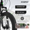 S26109 Elecony 26 Inch Fat Tire Bike Adult/Youth Full Shimano 21 Speed Mountain Bike, Dual Disc Brake, High-Carbon Steel Frame, Front Suspension