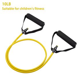 1pc 5 Levels Resistance Bands (suitable Beginner) With Handles Yoga Pull Rope Elastic Fitness Exercise Tube Band For Home Workouts Strength Training (Color: Yellow-10LB)