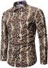 Snakeskin Long Sleeve Shirts Men's Casual Print Disco Button Down Shirt