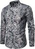 Snakeskin Long Sleeve Shirts Men's Casual Print Disco Button Down Shirt