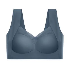 Posture Correcting Bra for Seniors, Anti Sagging Bras (Color: dark blue, size: 5XL)