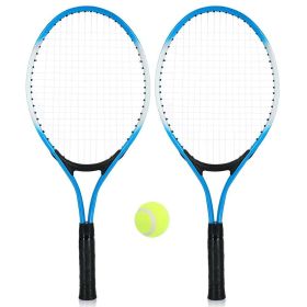 1pair Tennis Rackets With 1pc Tennis Ball & 1pc Bag; For Outdoor Sports; Tennis Playing; Friends And Family Entertainment (Color: Blue)