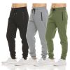 Mens 3 Pack Fleece Active Athletic Workout Jogger Sweatpants