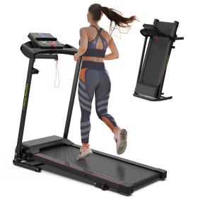 Folding Treadmill with Incline 2.5HP 12KM/H Electric Treadmill for Home Foldable (Color: as Pic)