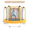 55-inch Trampoline for Kids Indoor & Outdoor Small Toddler Trampoline with Basketball Hoop