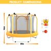 55-inch Trampoline for Kids Indoor & Outdoor Small Toddler Trampoline with Basketball Hoop